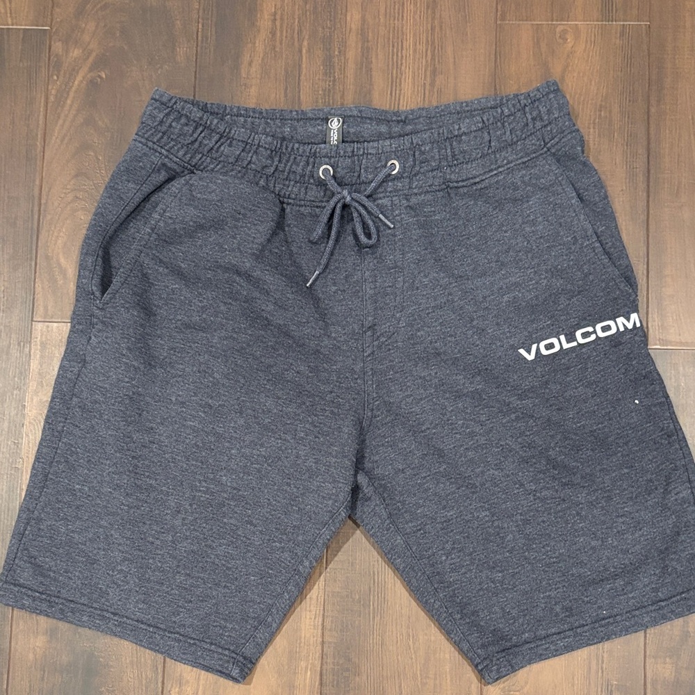 Volcom Men's Dark Blue Fleece Athletic Shorts